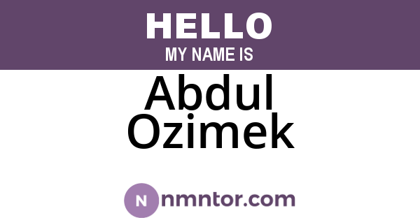 Abdul Ozimek