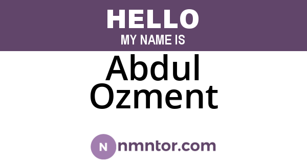 Abdul Ozment
