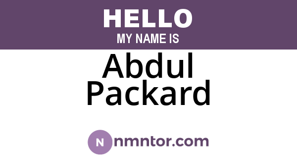 Abdul Packard