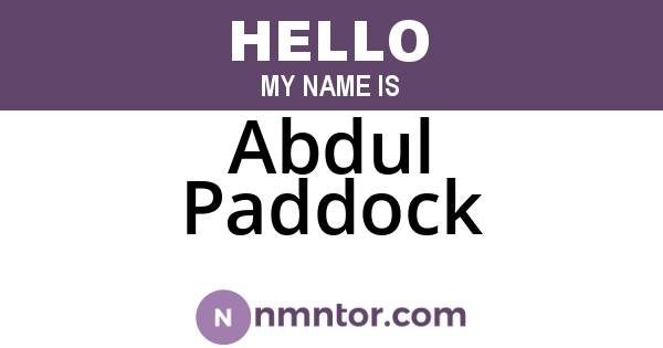 Abdul Paddock