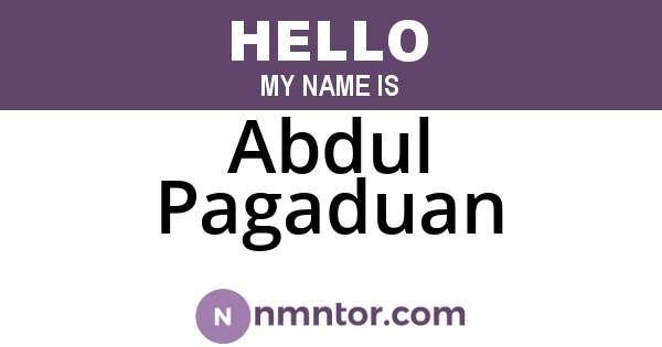 Abdul Pagaduan