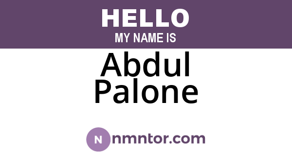 Abdul Palone