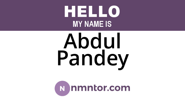 Abdul Pandey