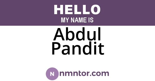Abdul Pandit