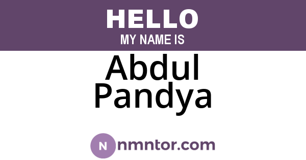 Abdul Pandya