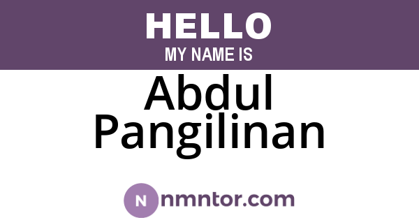 Abdul Pangilinan