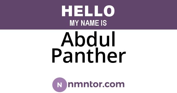 Abdul Panther