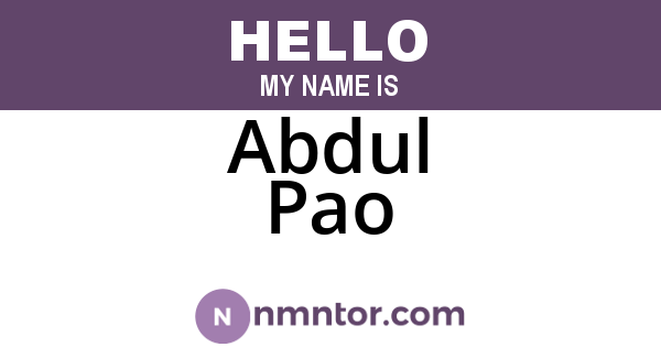 Abdul Pao