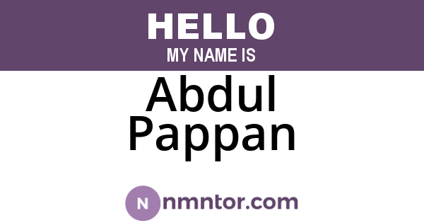 Abdul Pappan