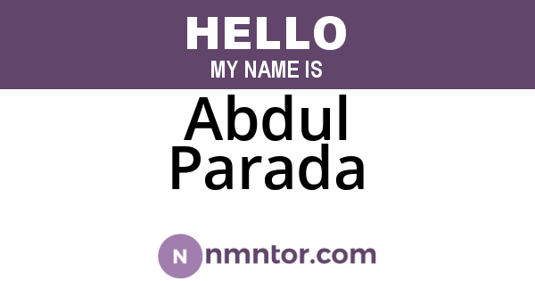 Abdul Parada