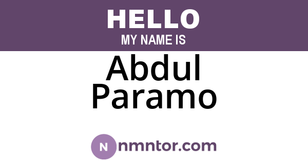 Abdul Paramo