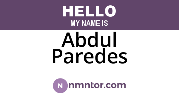 Abdul Paredes
