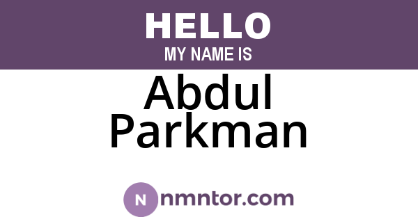 Abdul Parkman
