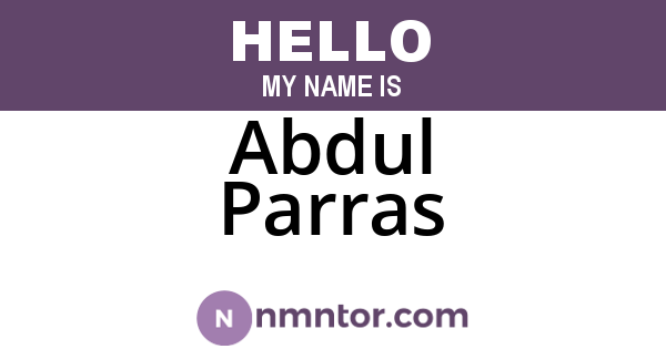 Abdul Parras