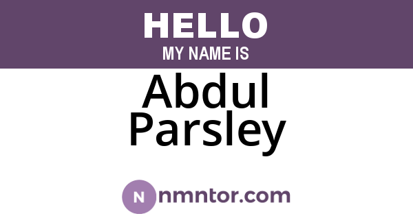 Abdul Parsley