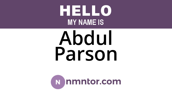 Abdul Parson