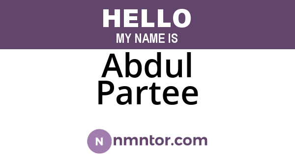Abdul Partee