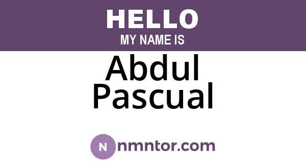Abdul Pascual