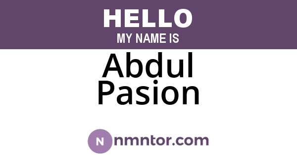 Abdul Pasion