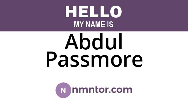 Abdul Passmore