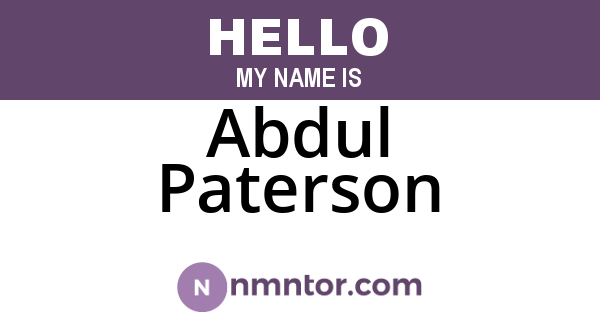 Abdul Paterson