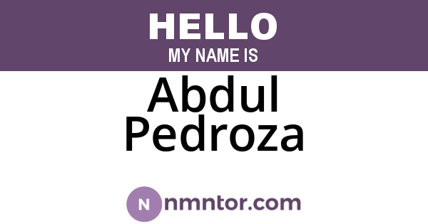 Abdul Pedroza