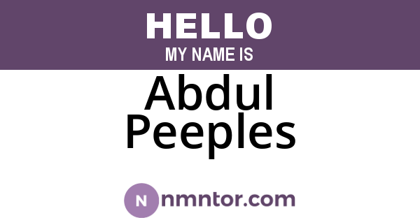 Abdul Peeples