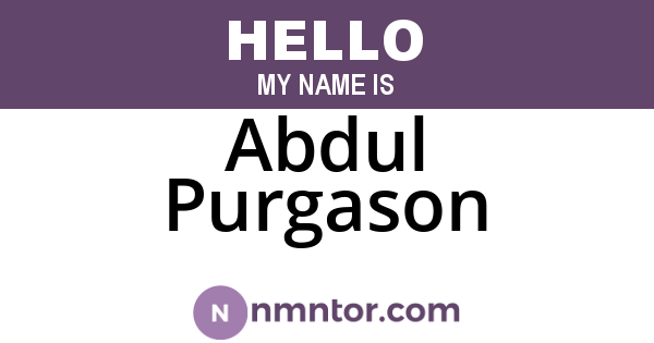 Abdul Purgason