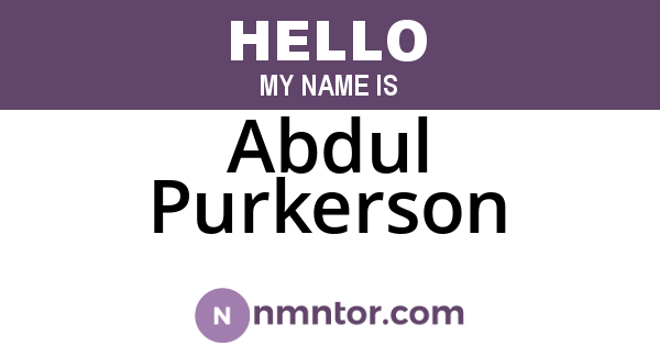 Abdul Purkerson