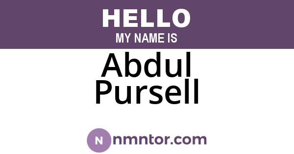 Abdul Pursell