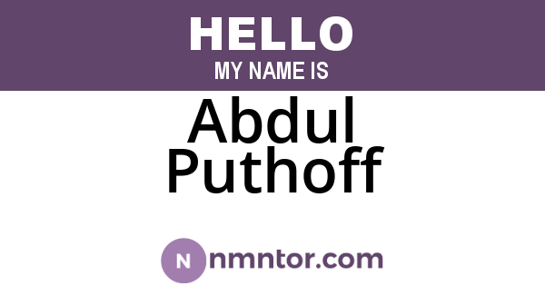 Abdul Puthoff