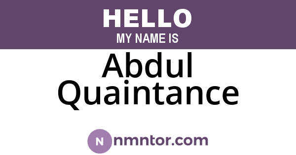 Abdul Quaintance