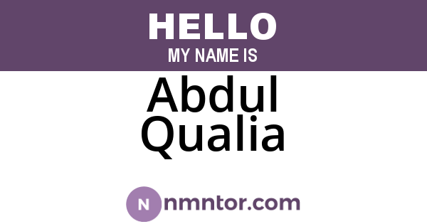 Abdul Qualia
