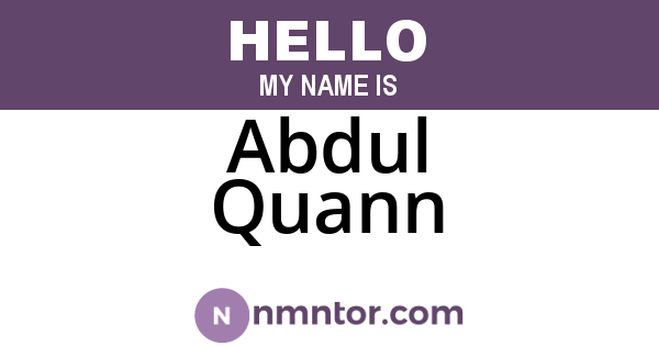 Abdul Quann