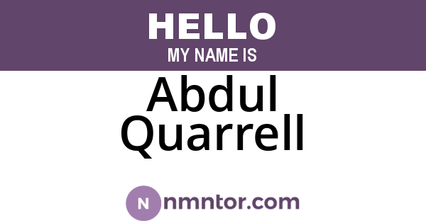 Abdul Quarrell