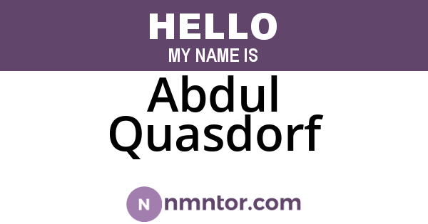 Abdul Quasdorf