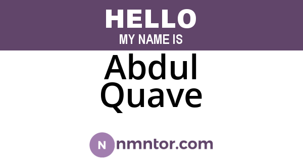 Abdul Quave