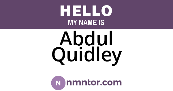 Abdul Quidley