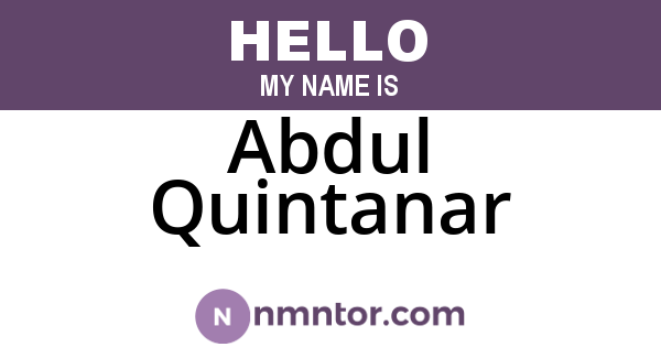 Abdul Quintanar