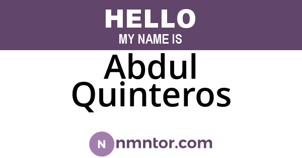 Abdul Quinteros