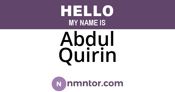 Abdul Quirin