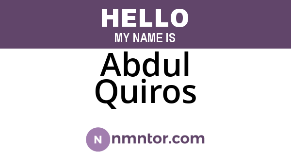 Abdul Quiros