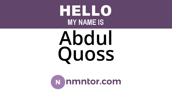 Abdul Quoss