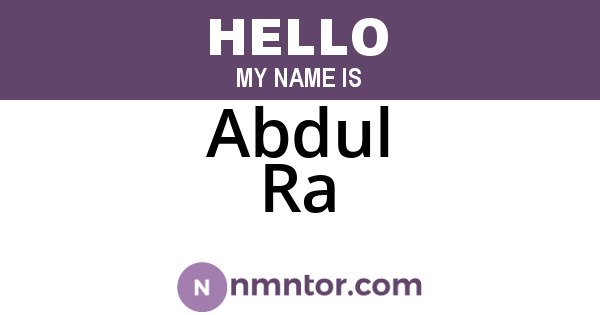 Abdul Ra