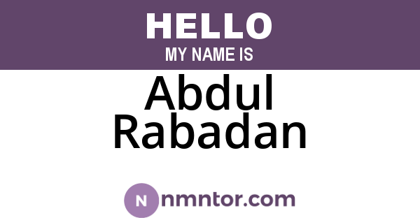 Abdul Rabadan