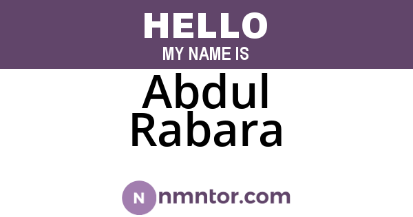Abdul Rabara