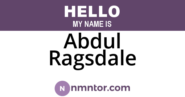 Abdul Ragsdale