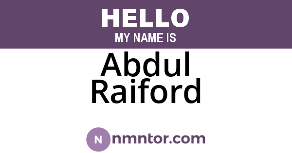 Abdul Raiford
