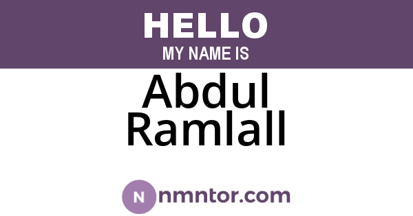 Abdul Ramlall