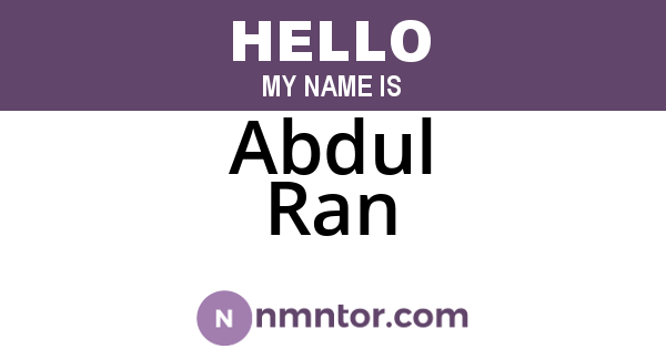 Abdul Ran